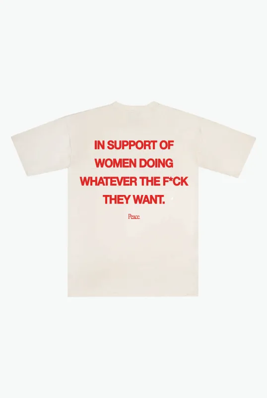In Support of Women Heavyweight T-Shirt - Ivory made by Peace-Collective