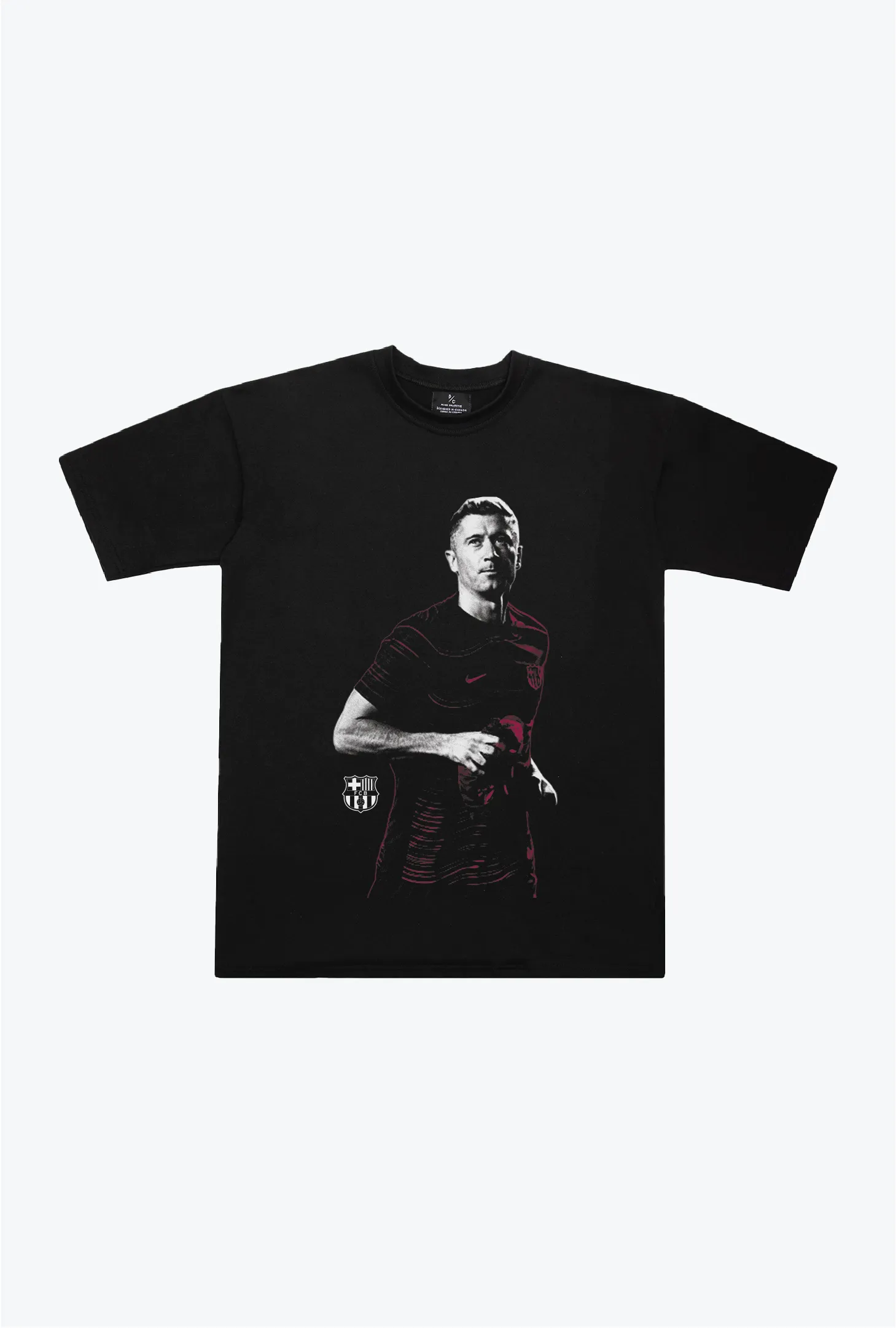 FC Barcelona: Robert Lewandowski Icon Heavyweight T-Shirt - Black sold by Peace-Collective