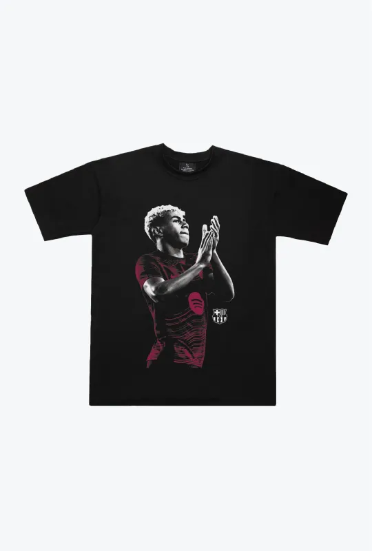 FC Barcelona: Lamine Yamal Icon Heavyweight T-Shirt - Black sold by Peace-Collective