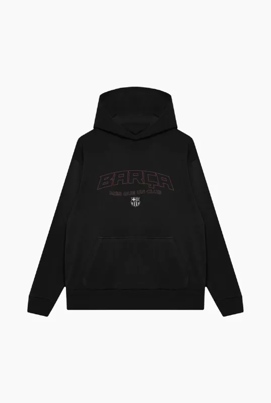 FC Barcelona Team Vintage Heavyweight Hoodie - Black made by Peace-Collective