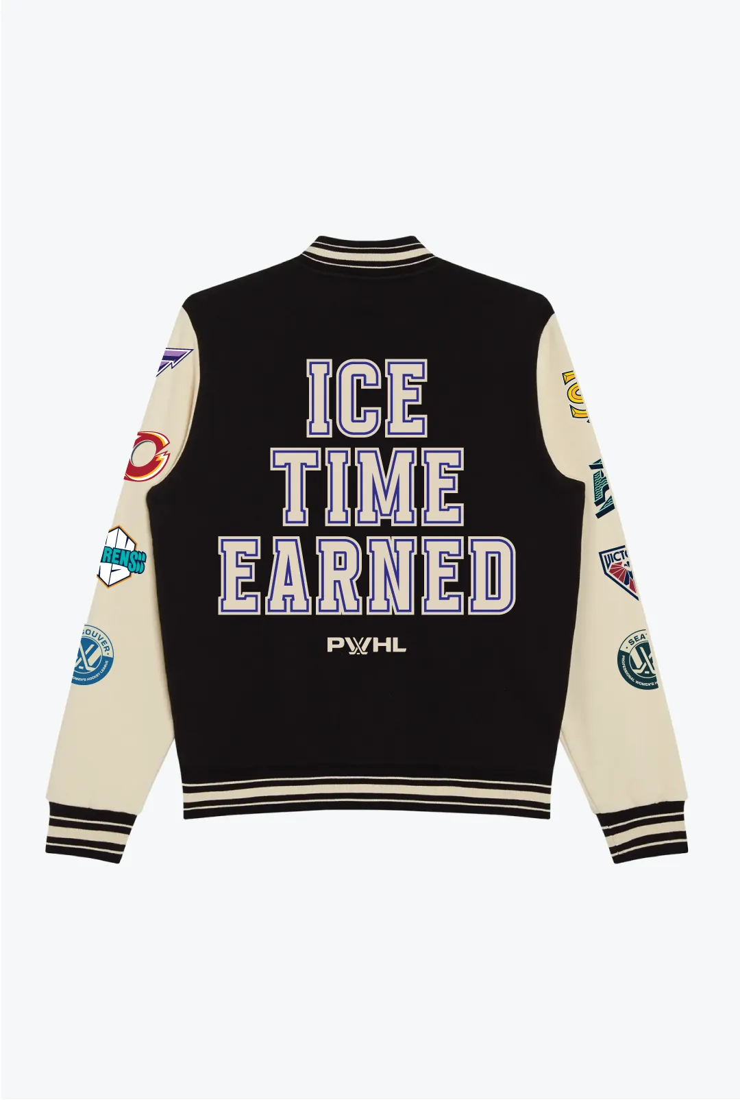 Ice Time Earned Letterman Jacket - Black sold by Peace-Collective