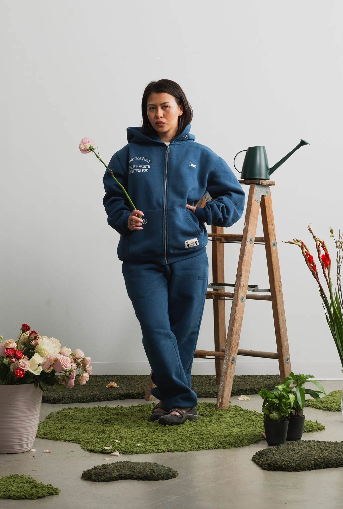 Peace Open Hem Pigment Dye Sweatpants - Navy sold by Peace-Collective product image thumbnail 2