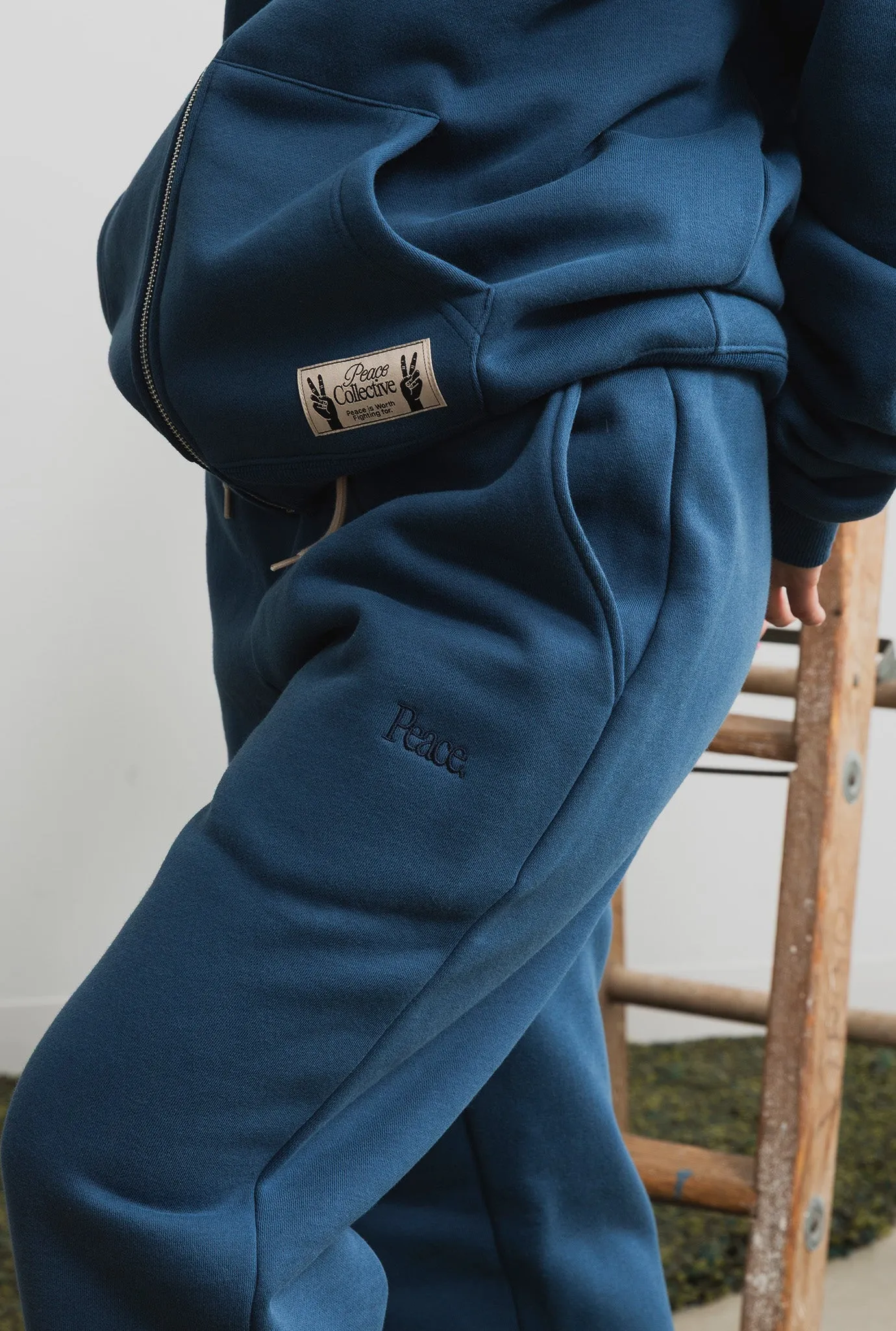 Peace Open Hem Pigment Dye Sweatpants - Navy sold by Peace-Collective product image thumbnail 3