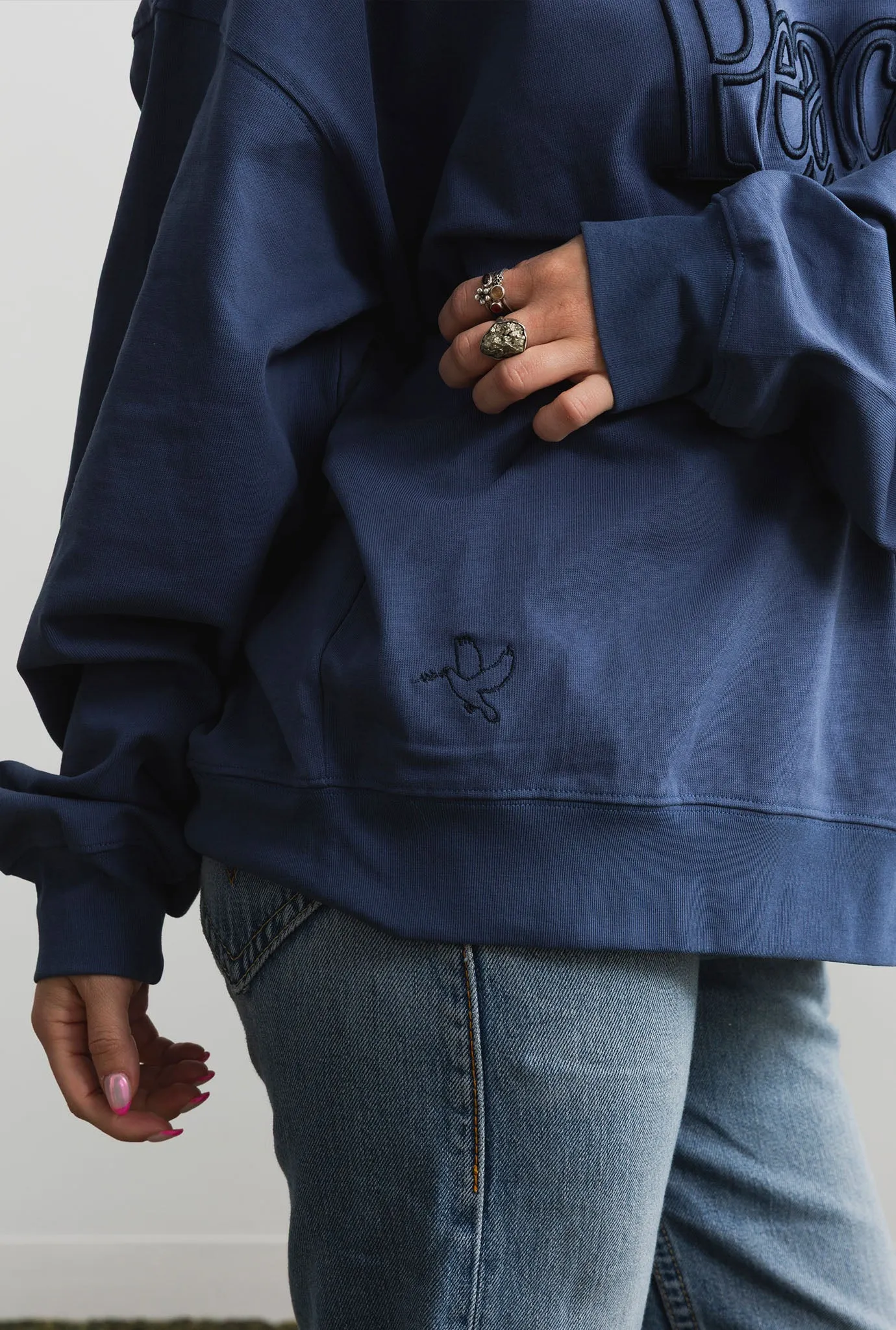 Peace Pigment Dye Crewneck - Navy sold by Peace-Collective product image thumbnail 4