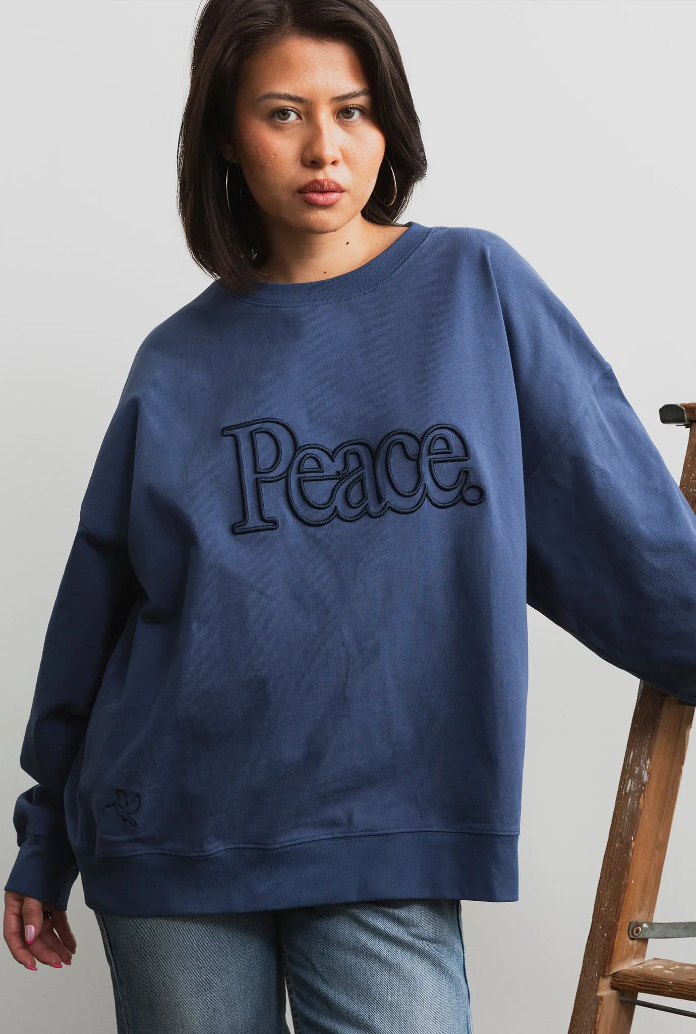 Peace Pigment Dye Crewneck - Navy sold by Peace-Collective product image thumbnail 2