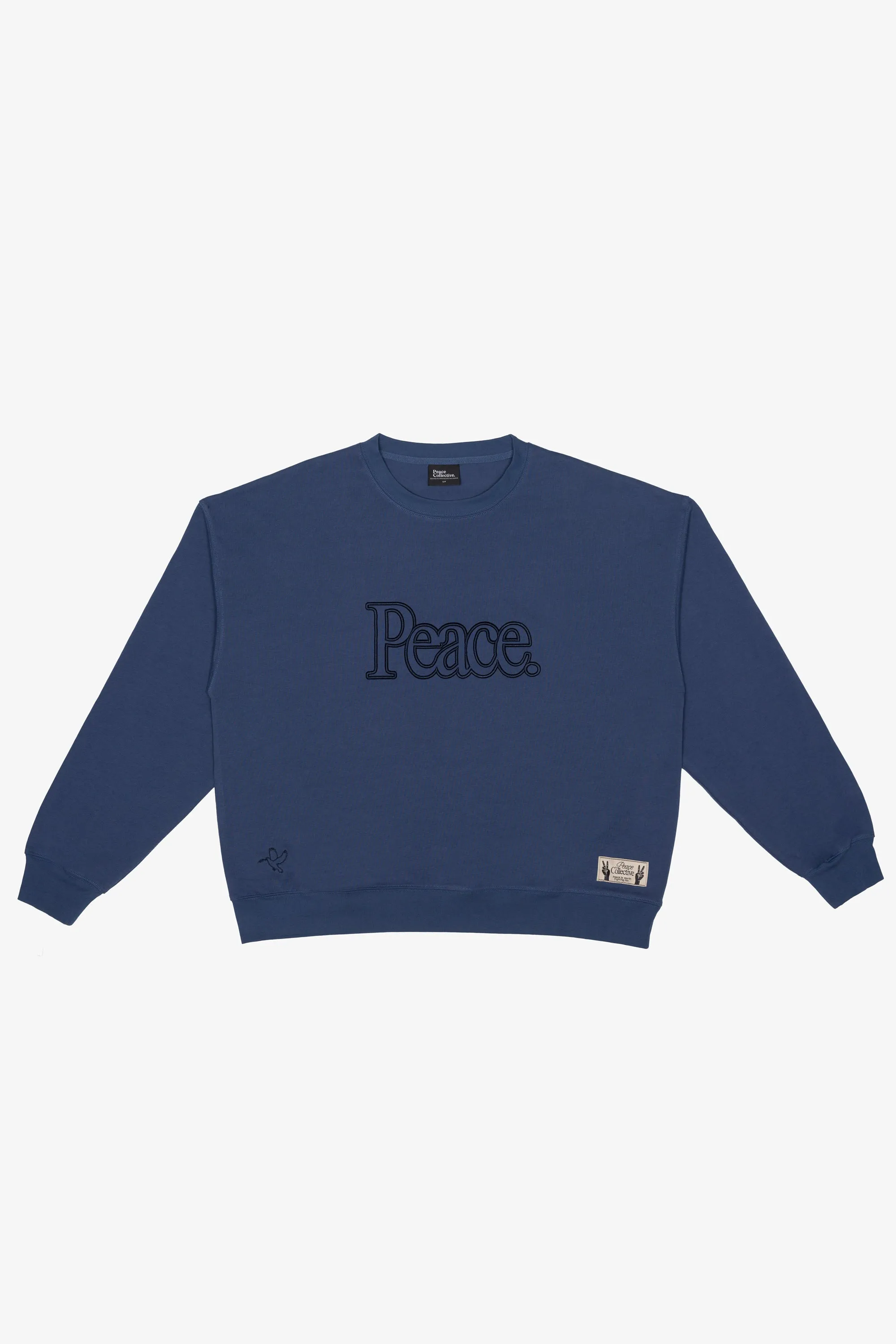 Peace Pigment Dye Crewneck - Navy sold by Peace-Collective