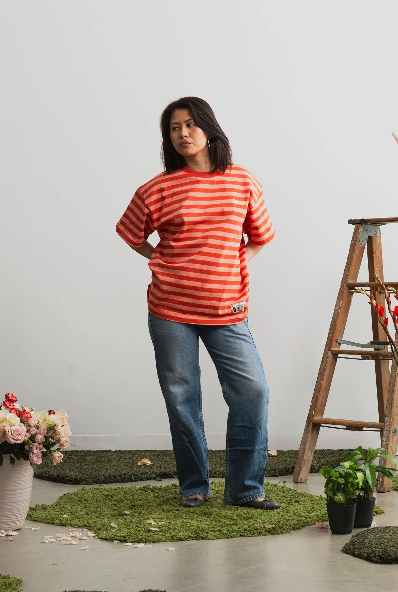 Peace Striped Heavyweight T-Shirt - Terra Cotta sold by Peace-Collective product image thumbnail 2