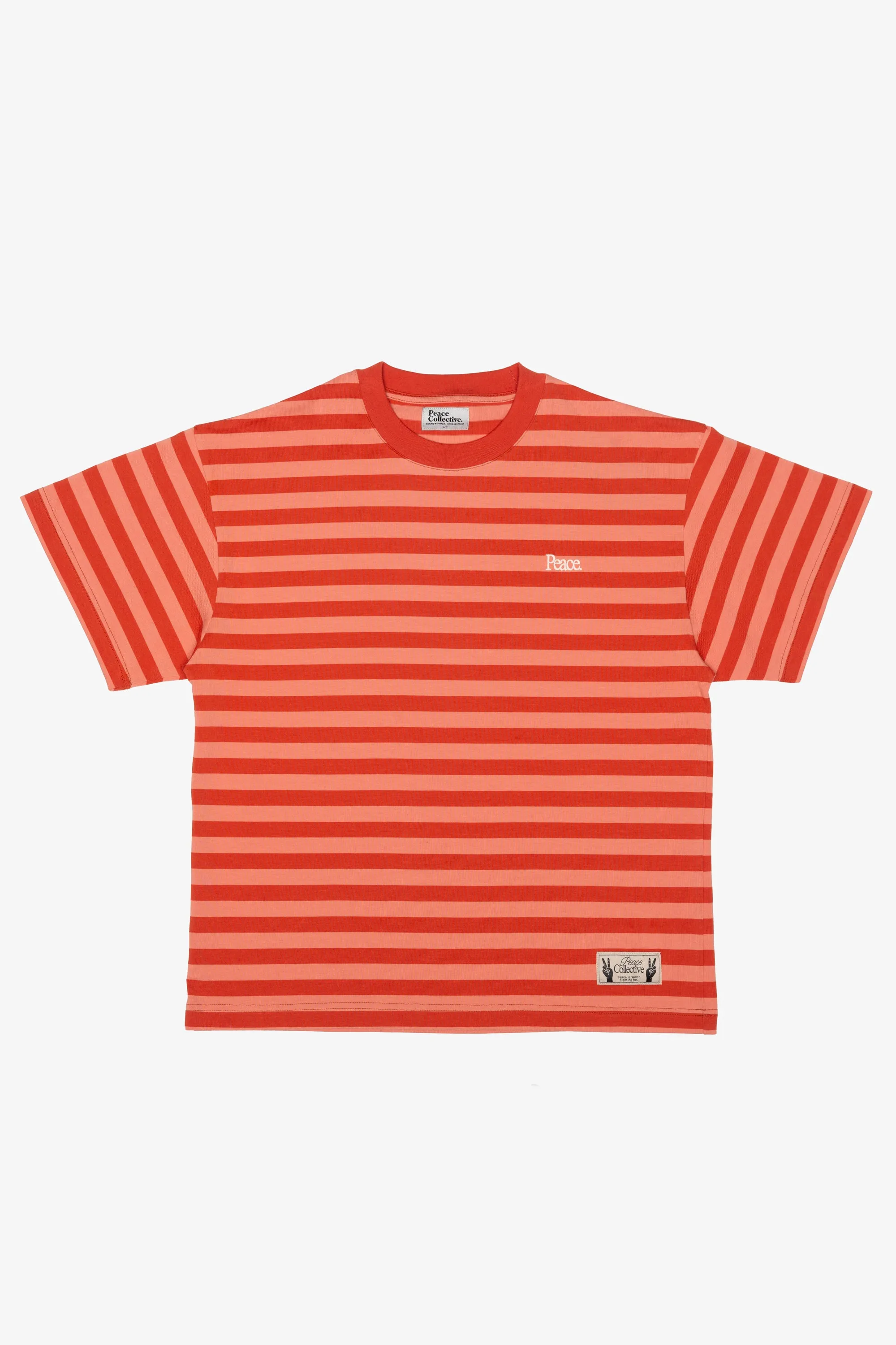 Peace Striped Heavyweight T-Shirt - Terra Cotta sold by Peace-Collective