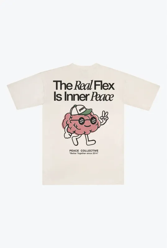 Real Flex Heavyweight T-Shirt - Ivory sold by Peace-Collective