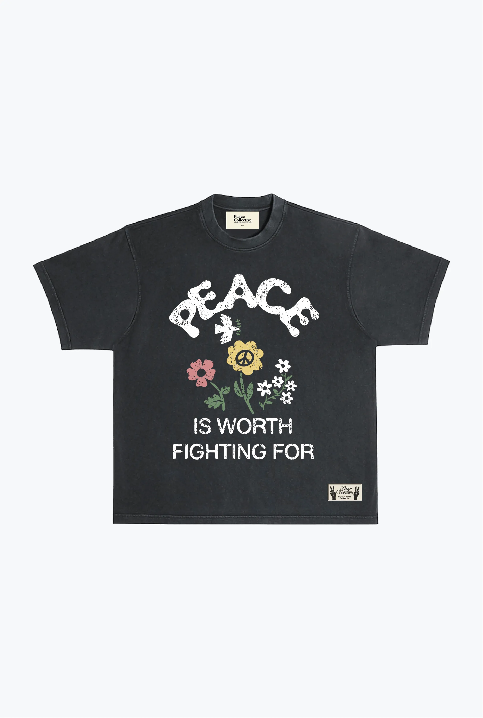 Fight Heavyweight Garment Dyed T-Shirt - Black sold by Peace-Collective
