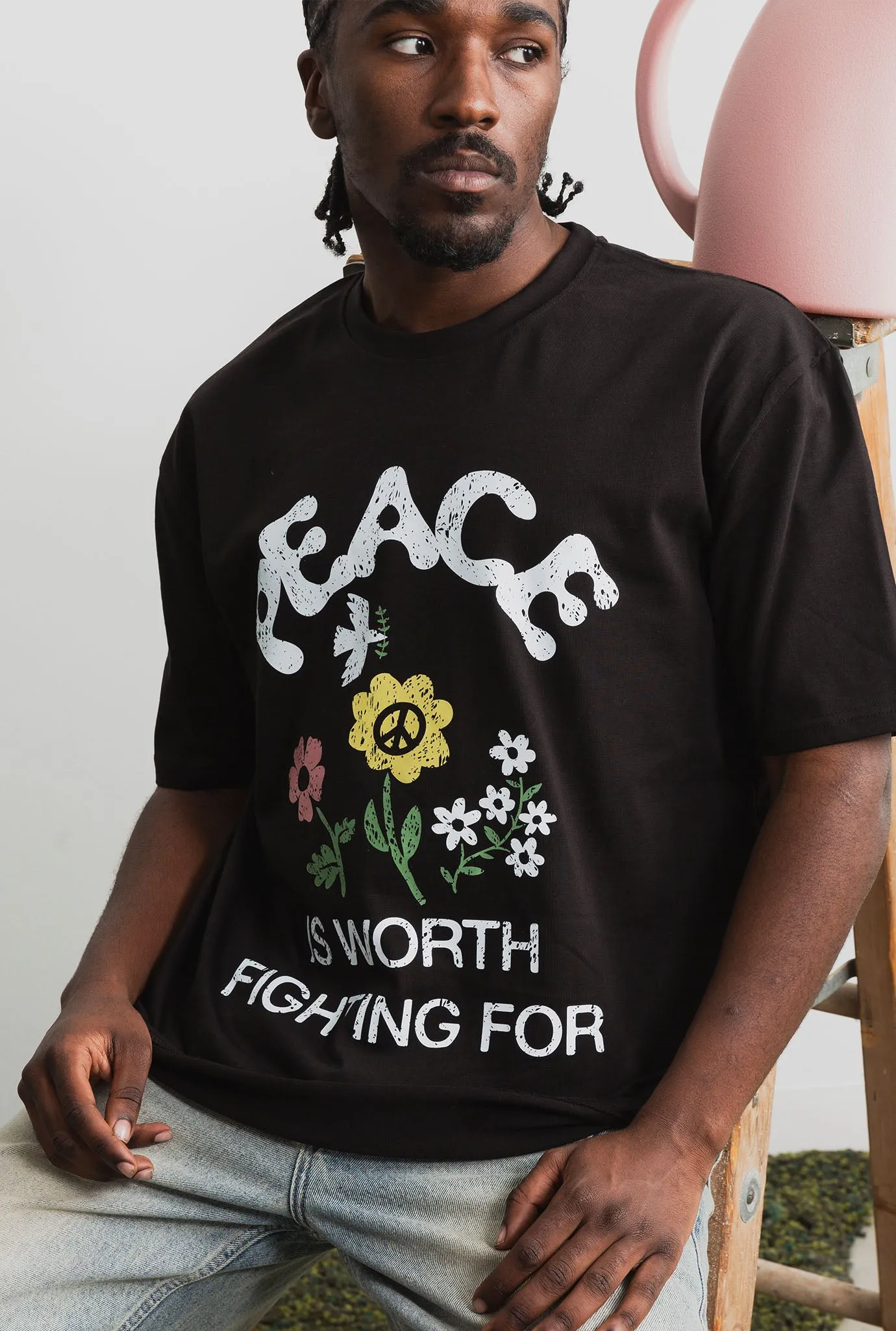 Fight Heavyweight Garment Dyed T-Shirt - Black sold by Peace-Collective product image thumbnail 3