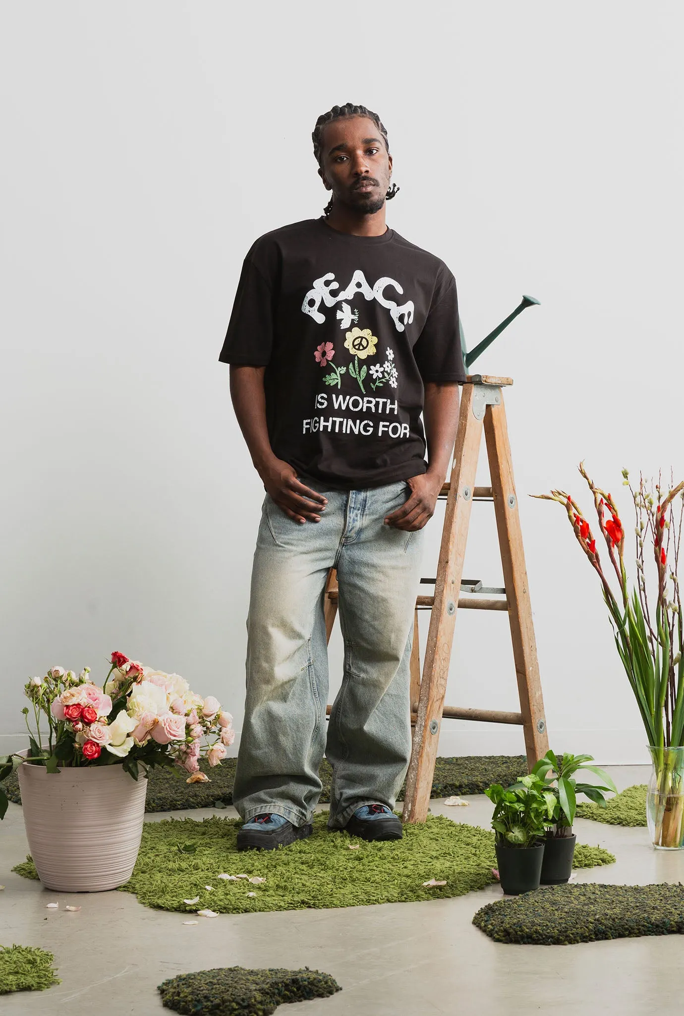 Fight Heavyweight Garment Dyed T-Shirt - Black sold by Peace-Collective product image thumbnail 2