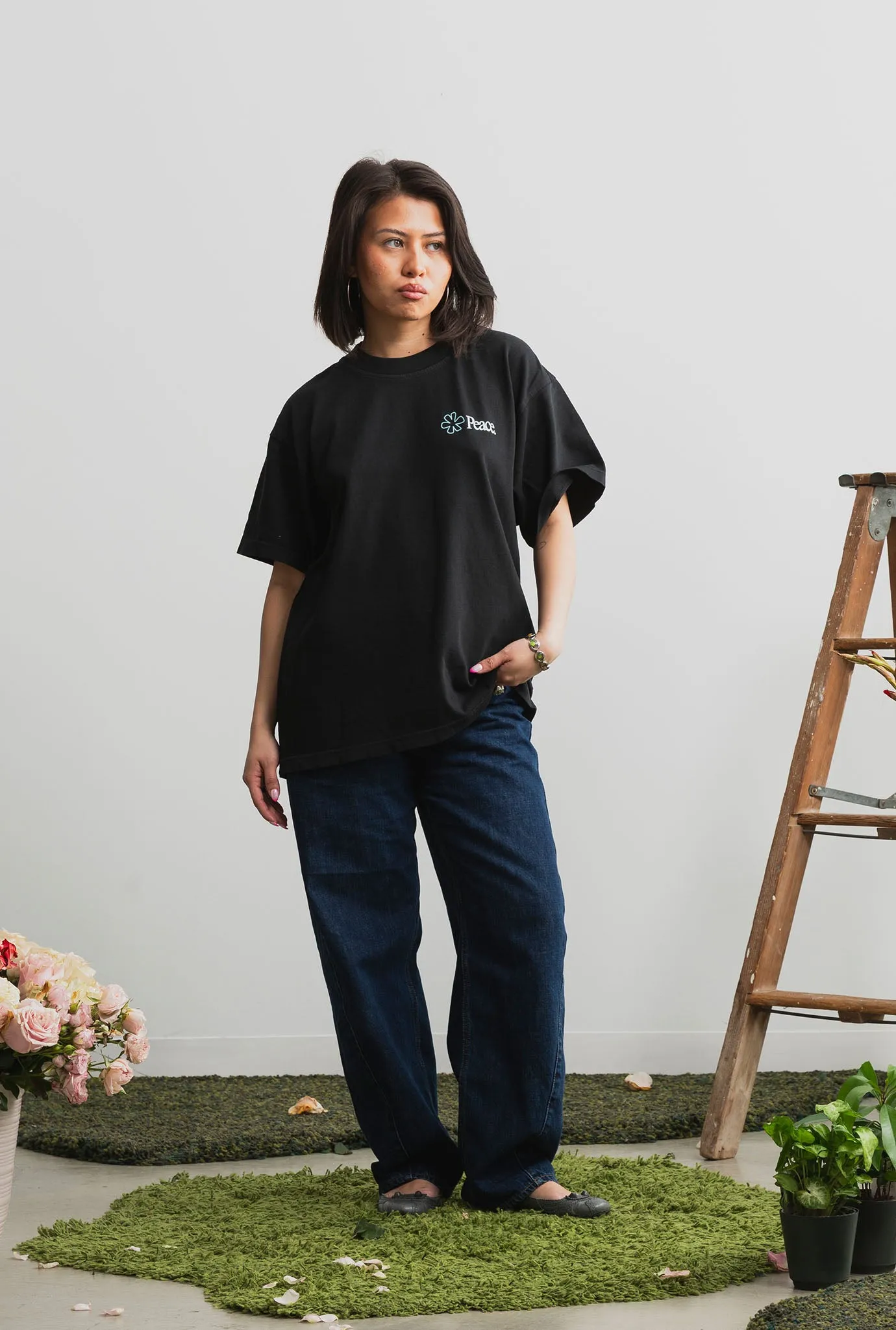 Show Love Heavyweight Garment Dyed T-Shirt - Black sold by Peace-Collective product image thumbnail 3