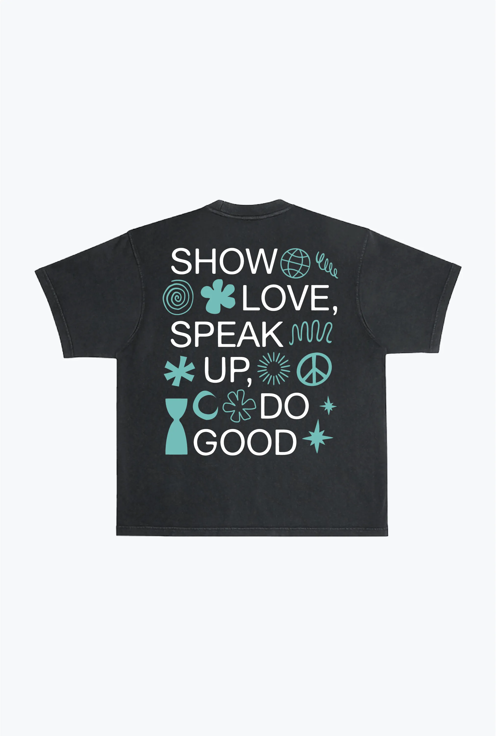 Show Love Heavyweight Garment Dyed T-Shirt - Black sold by Peace-Collective