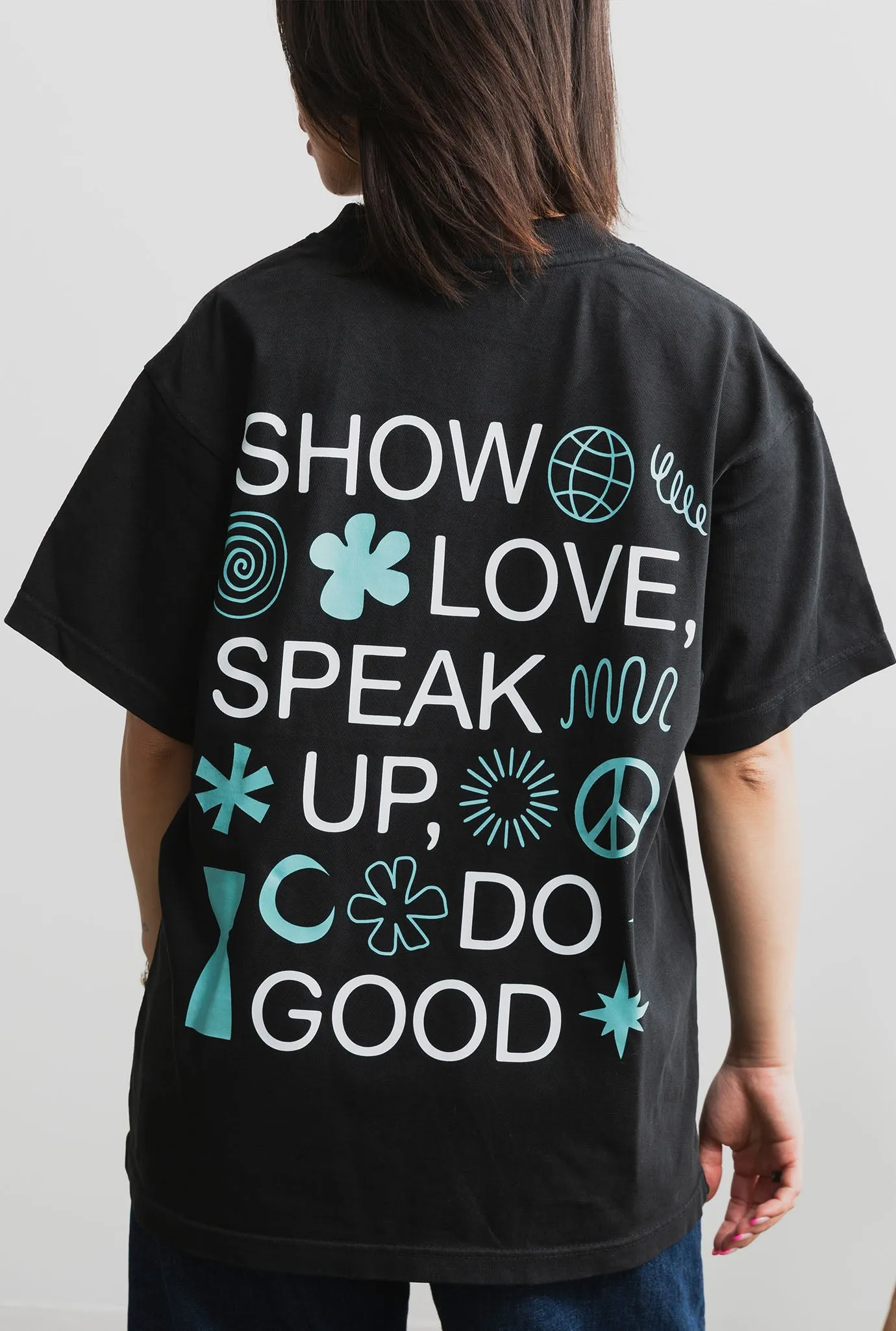 Show Love Heavyweight Garment Dyed T-Shirt - Black sold by Peace-Collective product image thumbnail 2