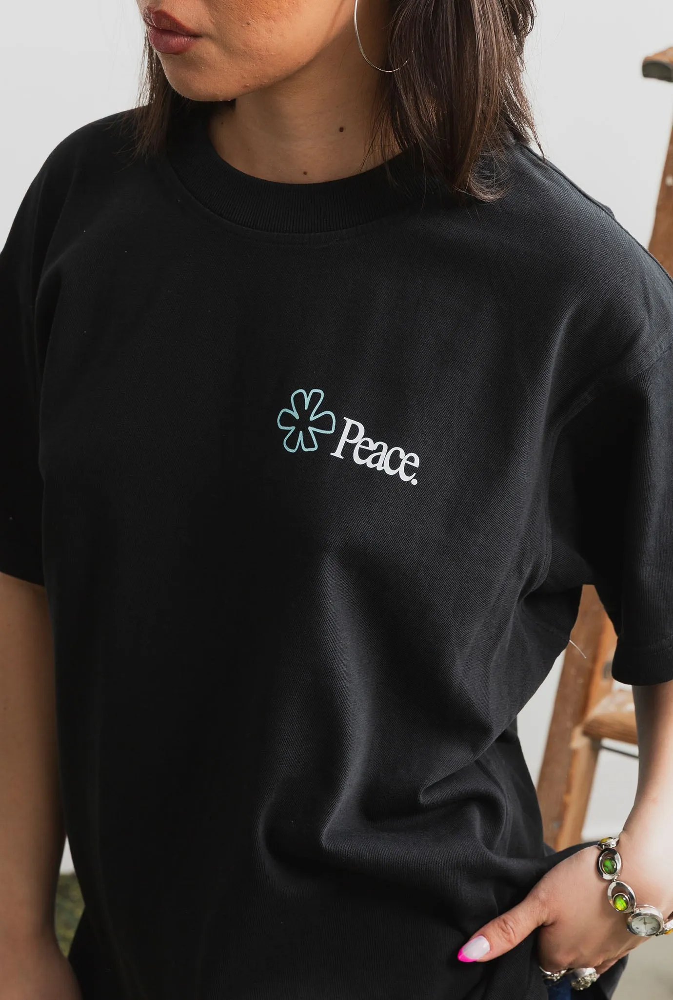 Show Love Heavyweight Garment Dyed T-Shirt - Black sold by Peace-Collective product image thumbnail 4