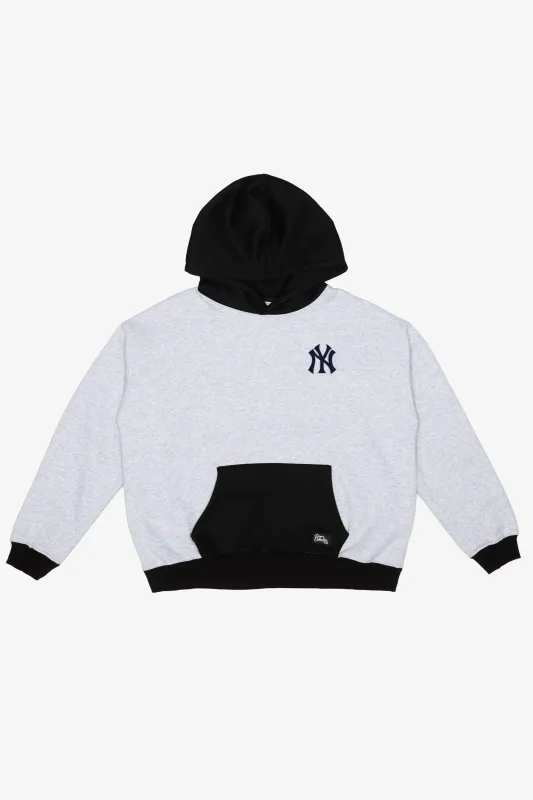 New York Yankees Colour Block Heavyweight Hoodie - Black / Grey sold by Peace-Collective
