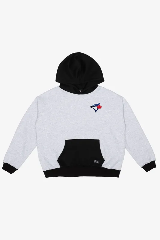 Toronto Blue Jays Colour Block Heavyweight Hoodie - Black / Grey sold by Peace-Collective