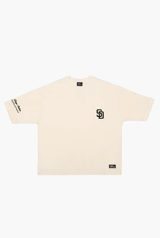 San Diego Padres Preppy Heavyweight Pocket T-Shirt - Ivory made by Peace-Collective