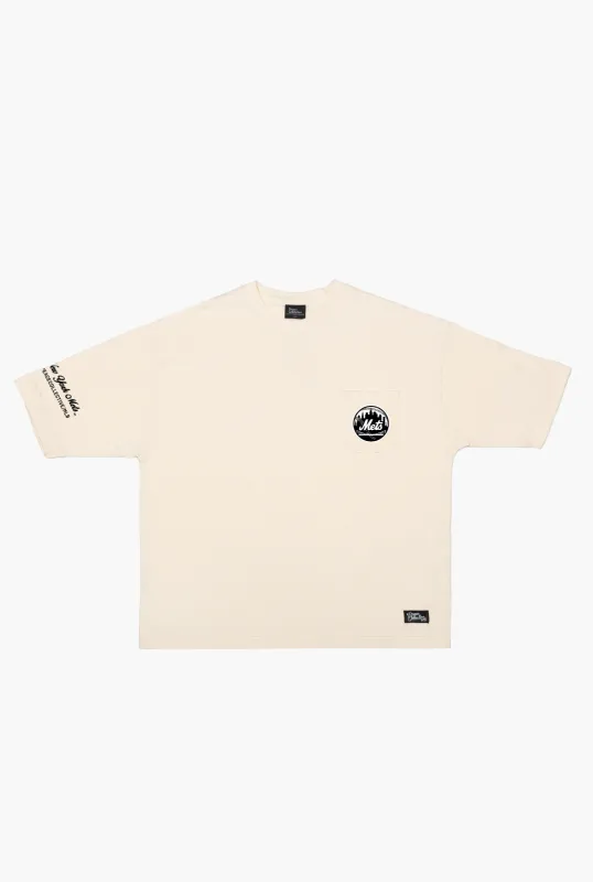 New York Mets Preppy Heavyweight Pocket T-Shirt - Ivory sold by Peace-Collective