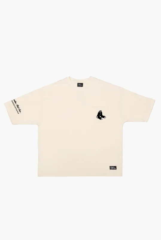Boston Red Sox Preppy Heavyweight Pocket T-Shirt - Ivory made by Peace-Collective