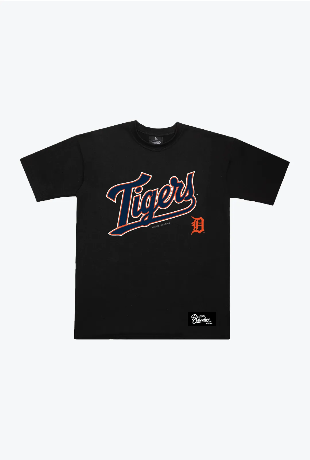 Detroit Tigers Spirit Heavyweight T-Shirt - Black sold by Peace-Collective