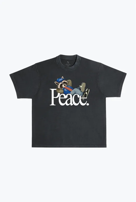 Trash Teddy Summer Vacation: Local's Only Heavyweight Garment Dyed T-Shirt - Black made by Peace-Collective