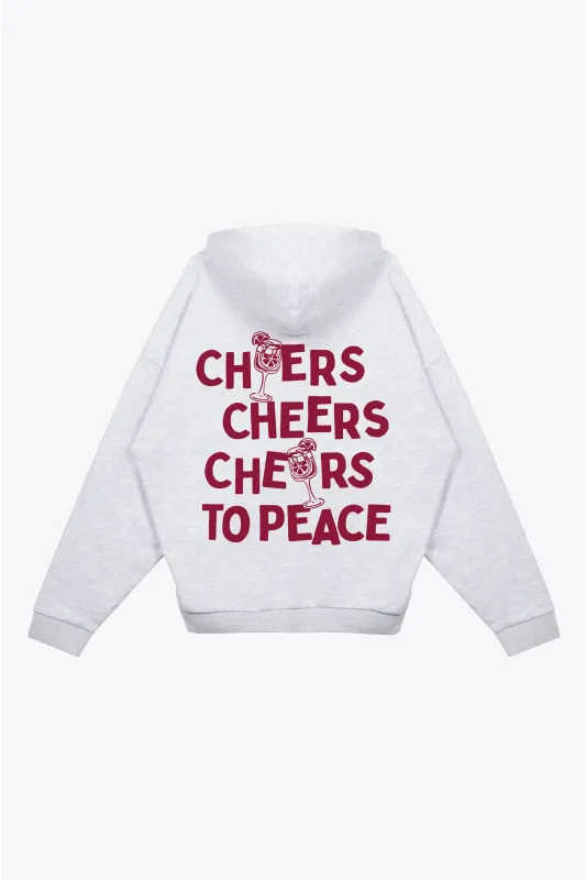 Sangria Club: Cheers To Peace Heavyweight Hoodie - Ash made by Peace-Collective