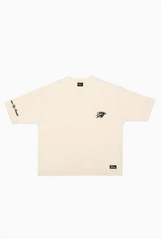 Oklahoma City Thunder Preppy Heavyweight Pocket T-Shirt - Ivory made by Peace-Collective