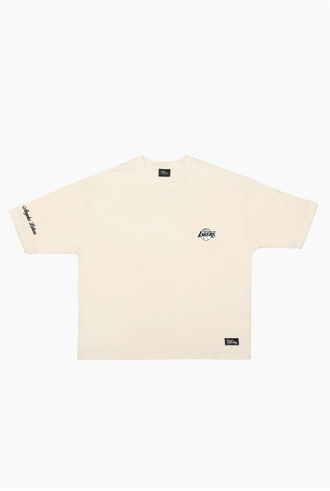 Los Angeles Lakers Preppy Heavyweight Pocket T-Shirt - Ivory sold by Peace-Collective