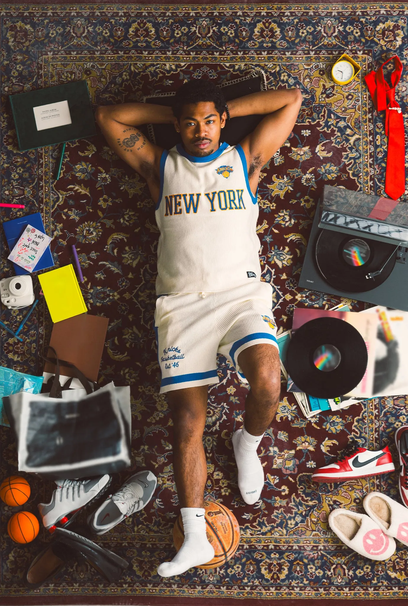 New York Knicks Knit Basketball Shorts - Ivory sold by Peace-Collective product image thumbnail 2