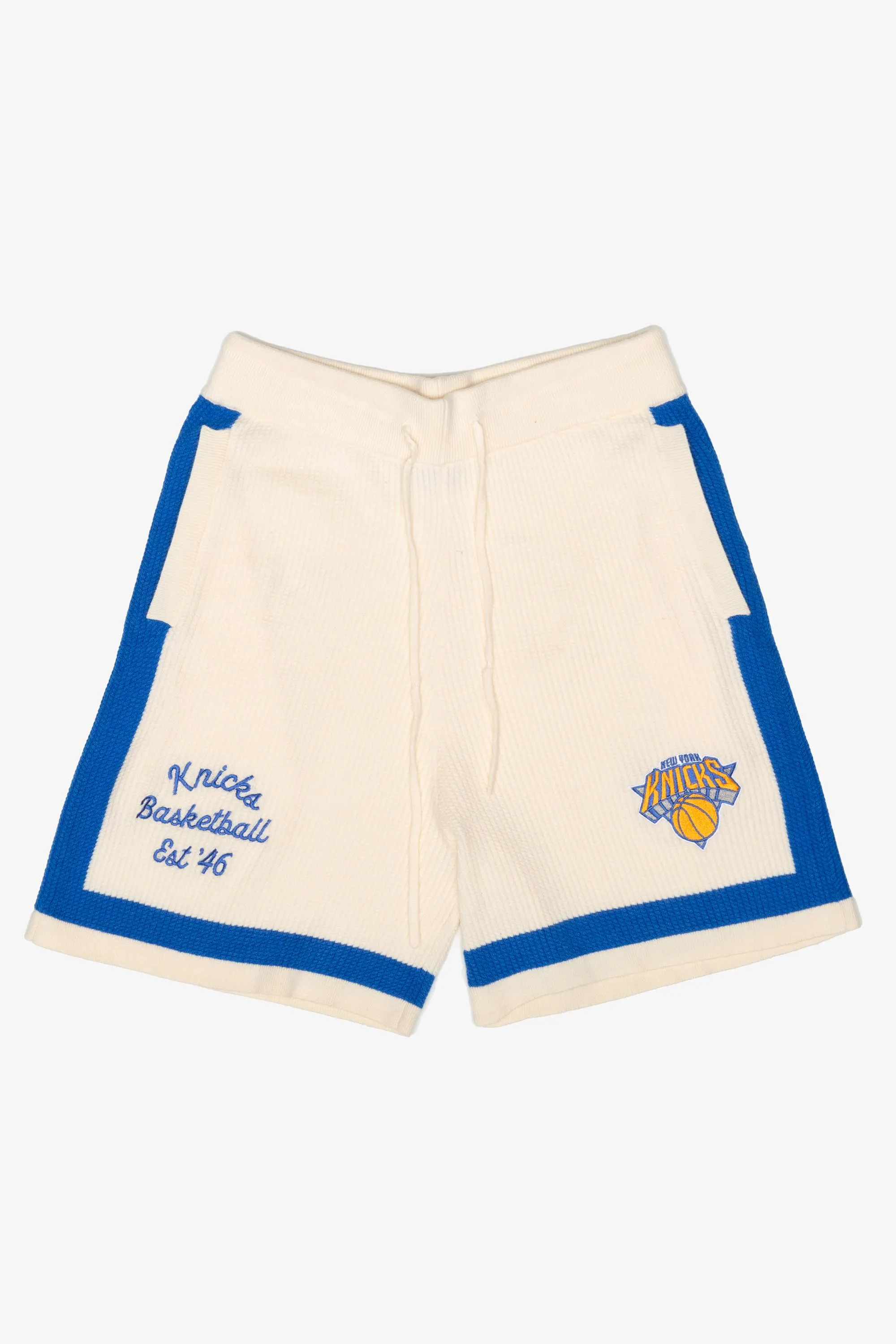 New York Knicks Knit Basketball Shorts - Ivory sold by Peace-Collective
