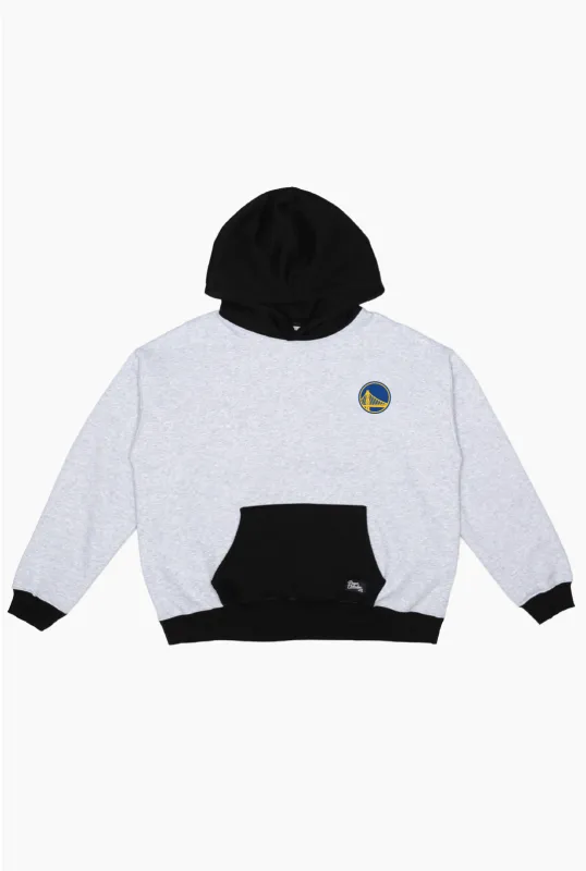 Golden State Warriors Colour Block Heavyweight Hoodie - Black / Grey Melange made by Peace-Collective