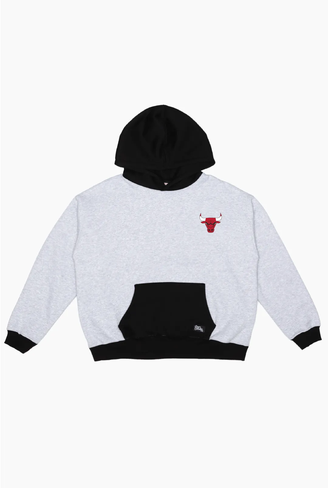 Chicago Bulls Colour Block Heavyweight Hoodie - Black / Grey Melange sold by Peace-Collective