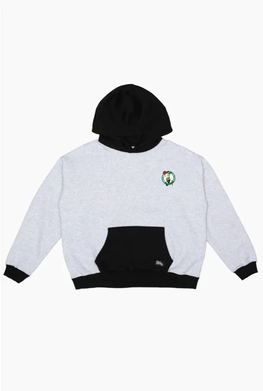 Boston Celtics Colour Block Heavyweight Hoodie - Black / Grey Melange made by Peace-Collective
