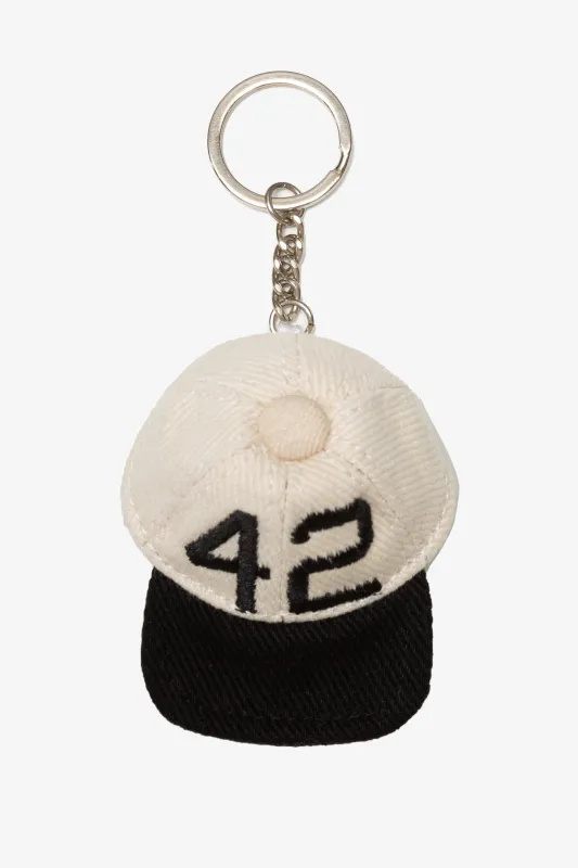P/C x Jackie Robinson Mini Hat Keychain - Ivory made by Peace-Collective