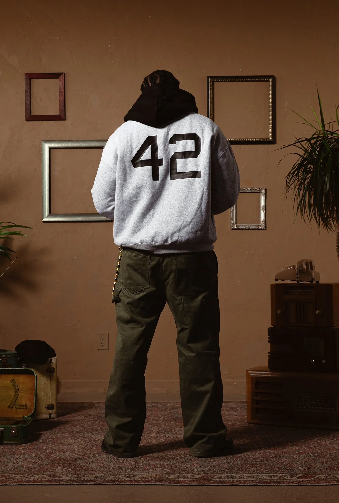 P/C x Jackie Robinson Colour Block Heavyweight Hoodie - Ash sold by Peace-Collective product image thumbnail 4