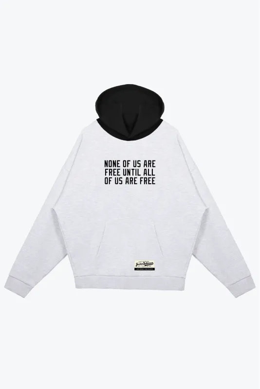 P/C x Jackie Robinson Colour Block Heavyweight Hoodie - Ash made by Peace-Collective