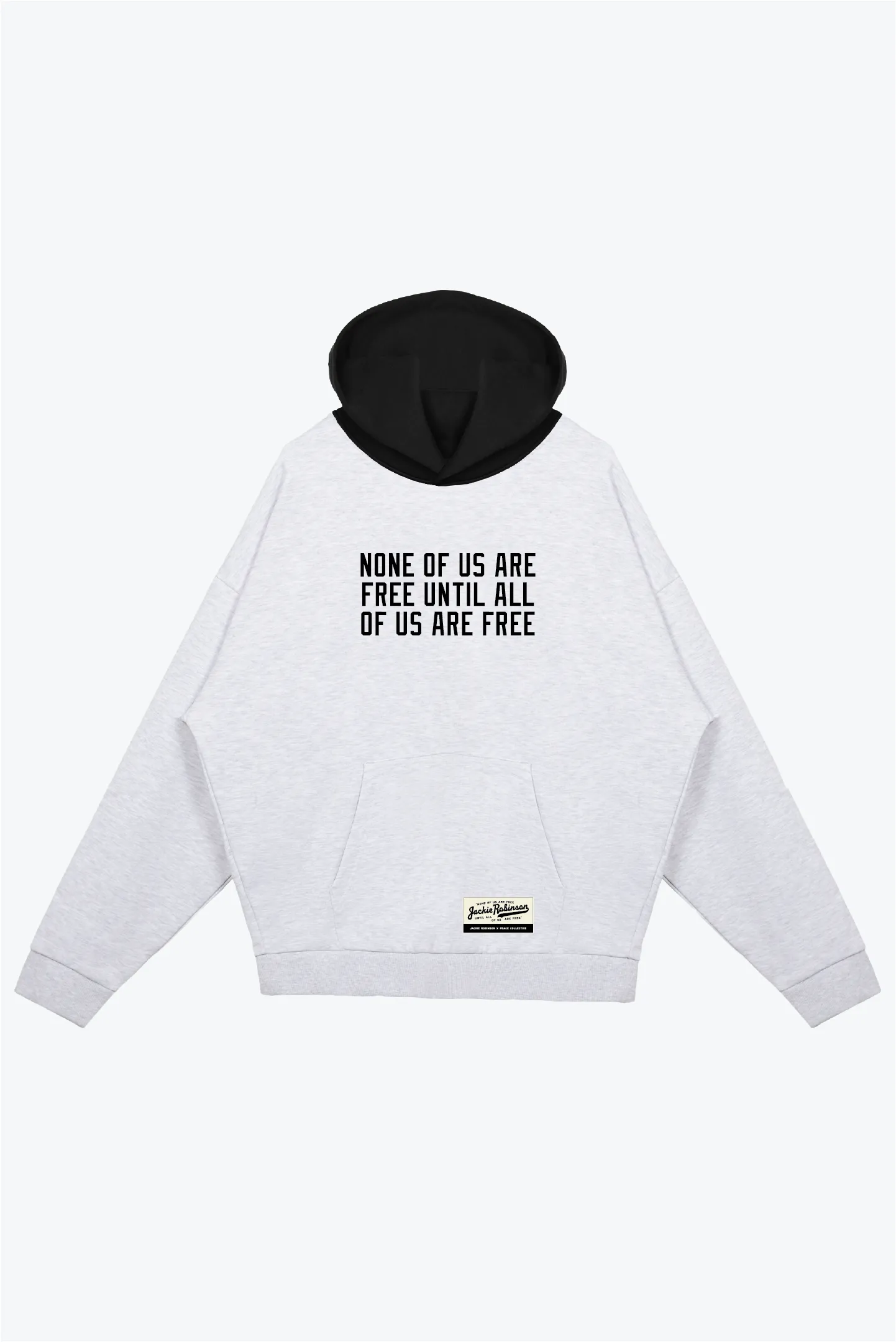 P/C x Jackie Robinson Colour Block Heavyweight Hoodie - Ash sold by Peace-Collective