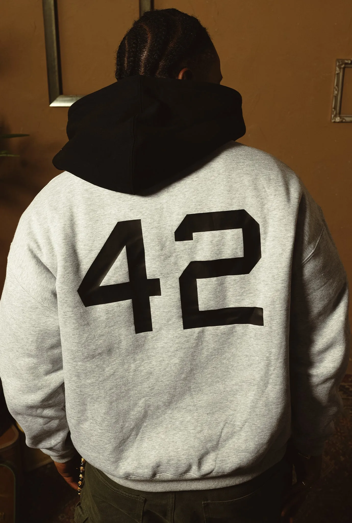 P/C x Jackie Robinson Colour Block Heavyweight Hoodie - Ash sold by Peace-Collective product image thumbnail 2