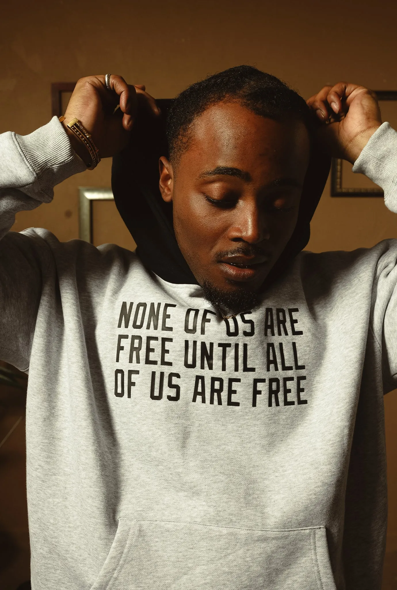 P/C x Jackie Robinson Colour Block Heavyweight Hoodie - Ash sold by Peace-Collective product image thumbnail 5