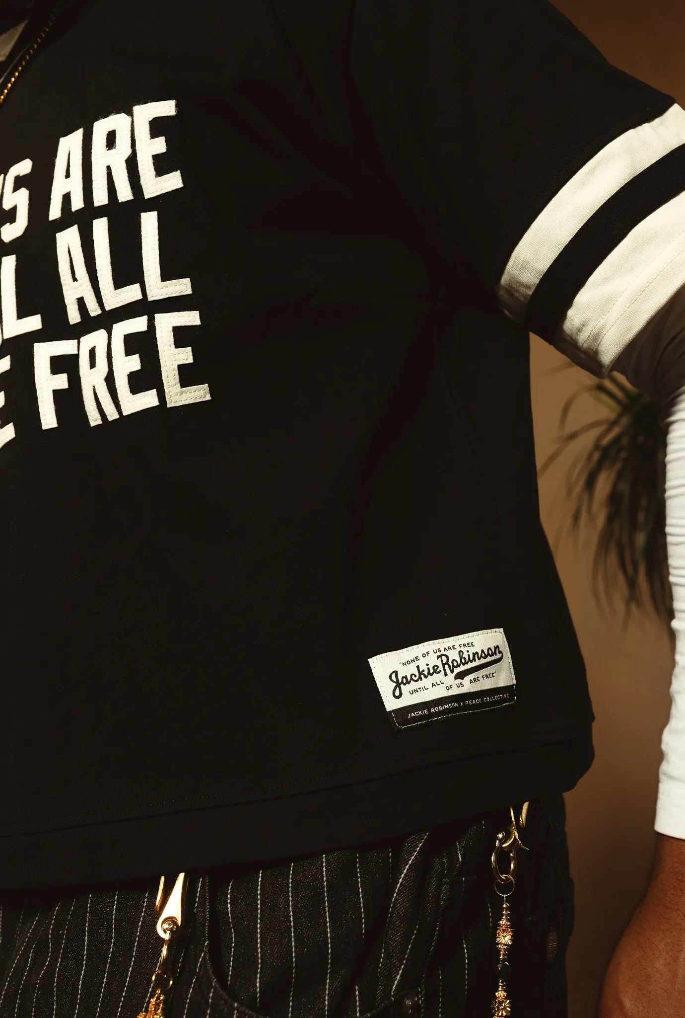 P/C x Jackie Robinson Heavyweight V-Neck T-Shirt - Black sold by Peace-Collective product image thumbnail 2