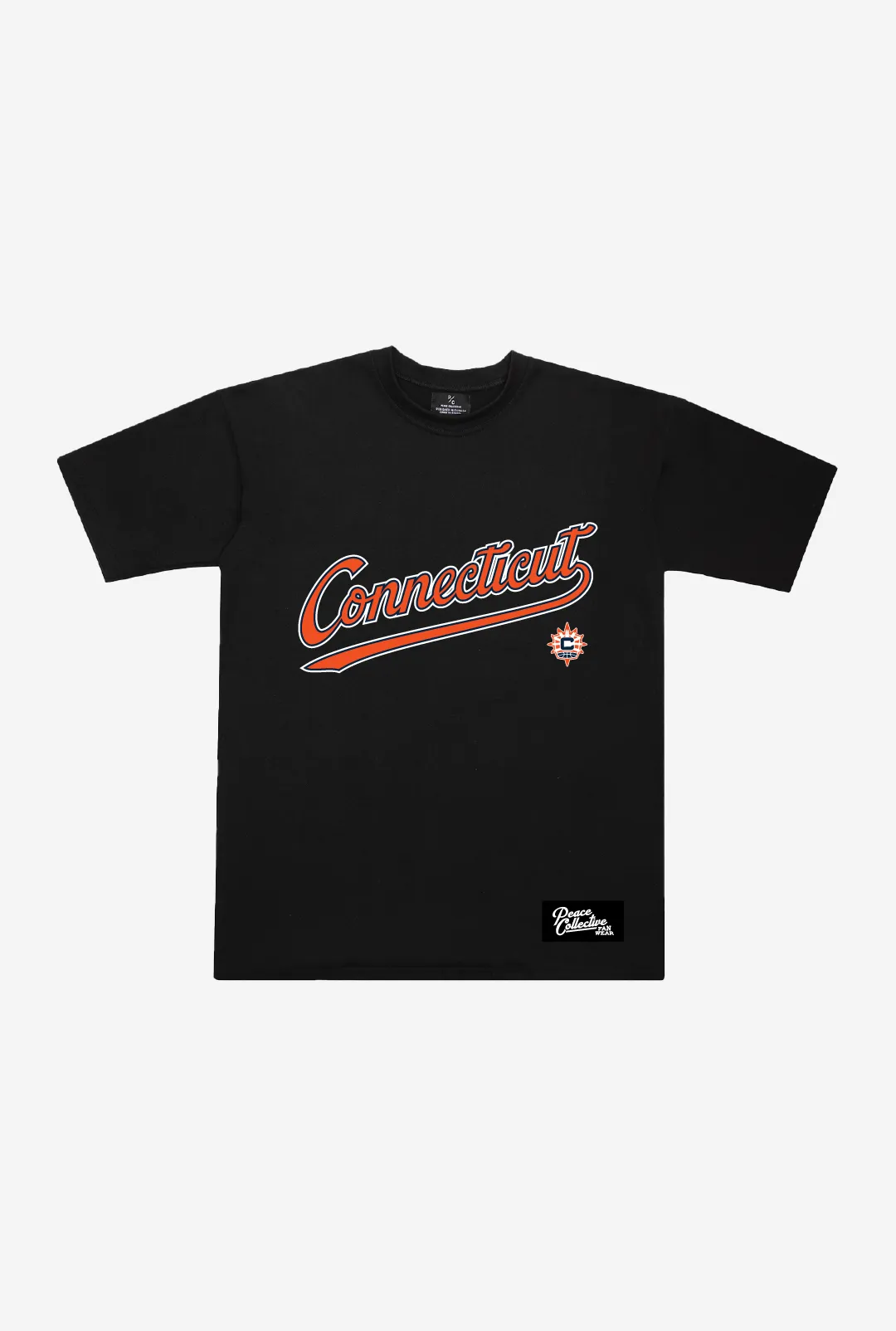 Connecticut Sun Spirit Heavyweight T-Shirt - Black sold by Peace-Collective