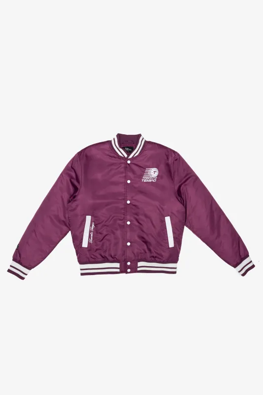 Toronto Tempo Women's Cropped Bomber Jacket - Bordeaux made by Peace-Collective