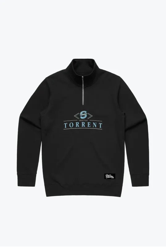 Seattle Torrent Quarter Zip - Black made by Peace-Collective
