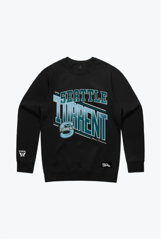 Seattle Torrent Crewneck - Black made by Peace-Collective