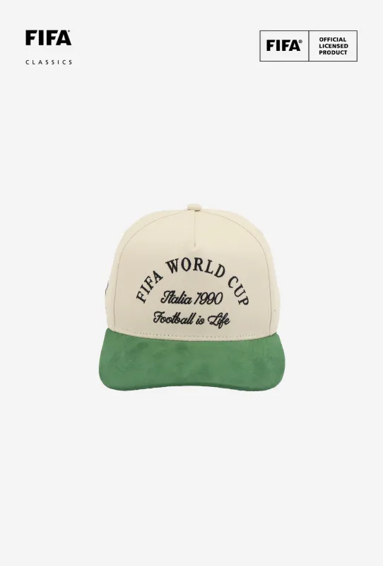 FIFA World Cup 1990™ Italy Suede A-Frame Cap - Green / Ivory made by Peace-Collective