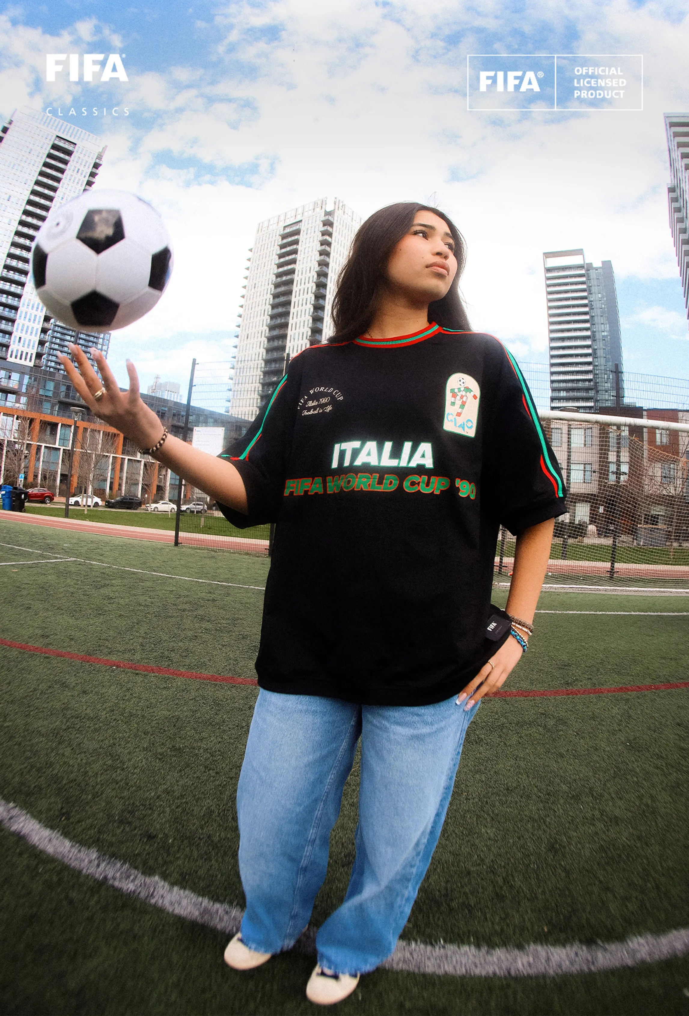 FIFA World Cup 1990™ Italy Boxy T-Shirt - Black sold by Peace-Collective