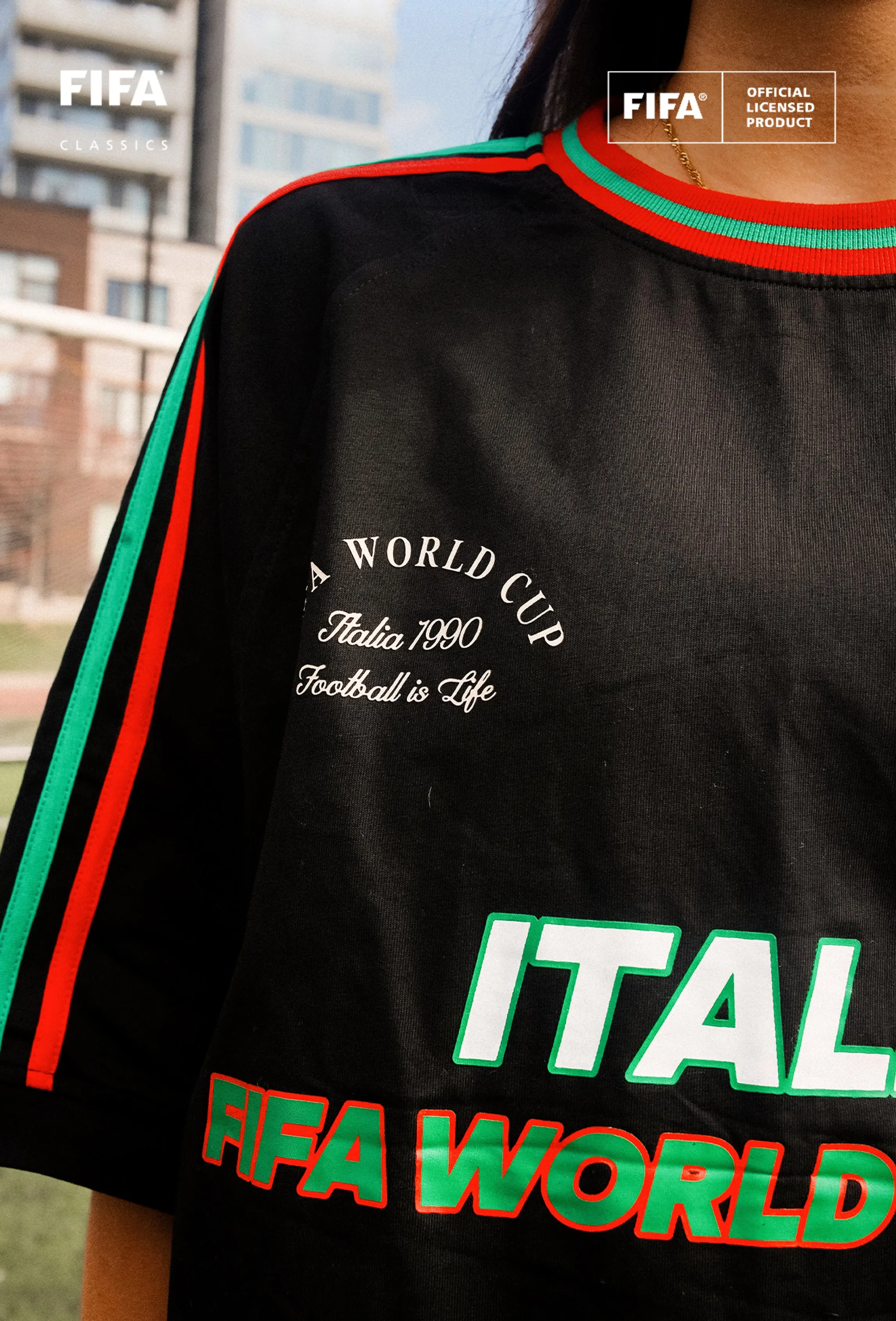 FIFA World Cup 1990™ Italy Boxy T-Shirt - Black sold by Peace-Collective product image thumbnail 2