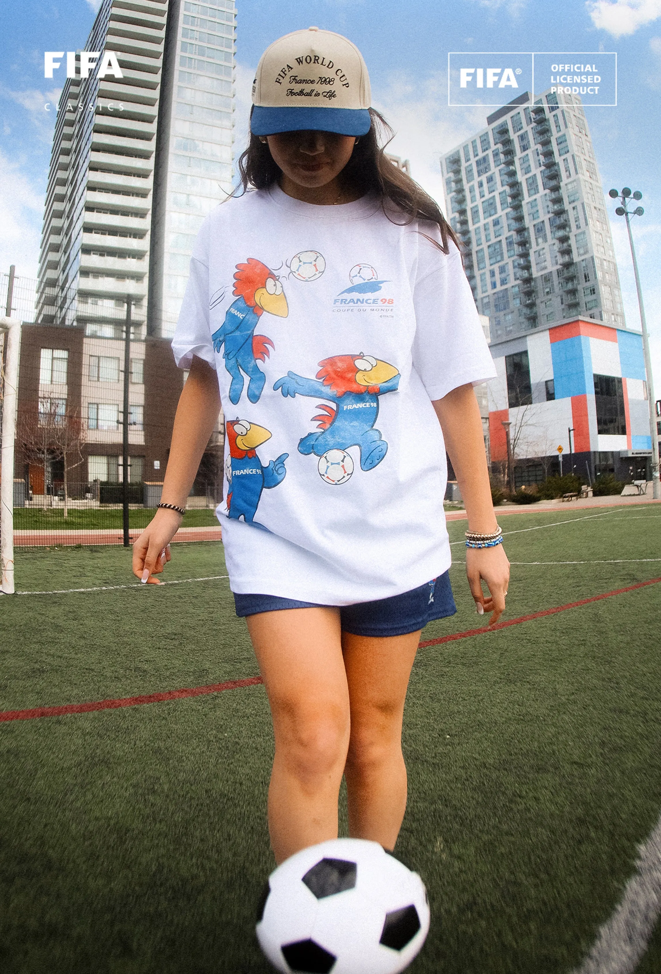 FIFA World Cup 1998™ France Mascot Heavyweight T-Shirt - White sold by Peace-Collective product image thumbnail 2